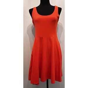 Sparkle & Fade Urban Outfitters Fit & Flare Mini Dress Red Orange Knit Size M